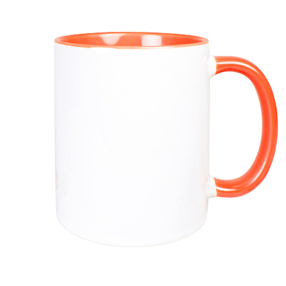 Oransje/hvit Kopp med sublimeringstrykk